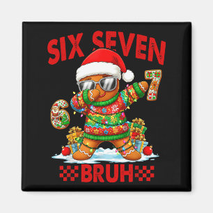 67 Christmas 6 7 Meme Gingerbread Man Xmas Pajamas Magnet