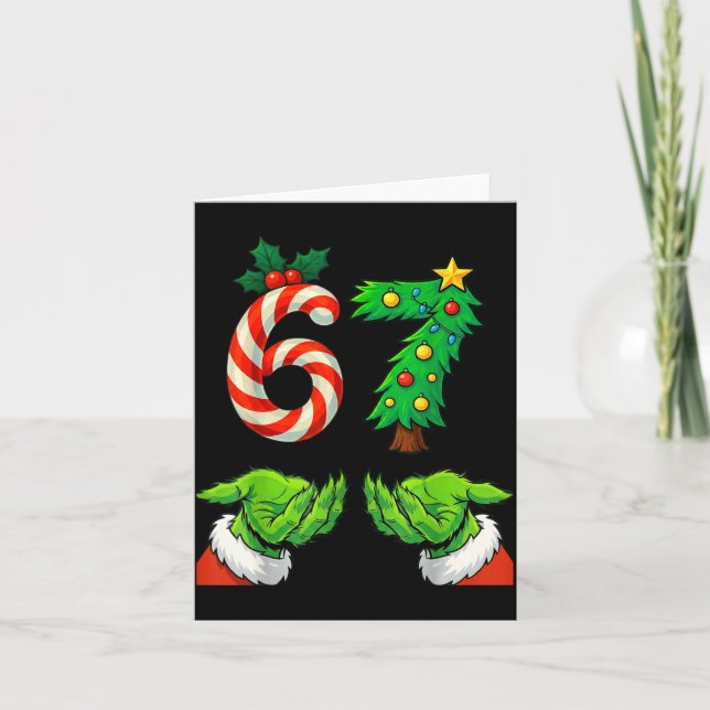 67 Christmas 6 7 Meme Hands Youth Gen Alpha For Ki Card (Front)