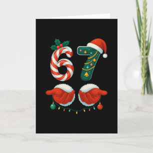 67 Christmas 6 7 Meme Pajamas Holiday Gen Alpha Sl Card