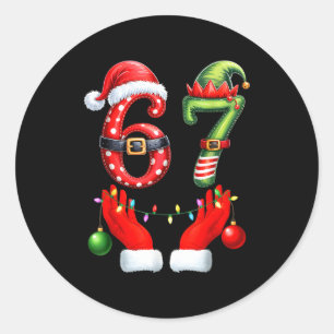 67 Christmas 6 7 Meme Pajamas Holiday Gen Alpha Sl Classic Round Sticker