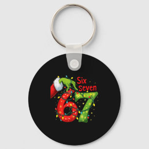 67 Christmas 6 7 Meme Pajamas Holiday Gen Alpha Sl Key Ring