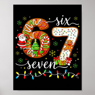 67 Christmas 6 7 Meme Pajamas Holiday Gen Alpha Sl Poster