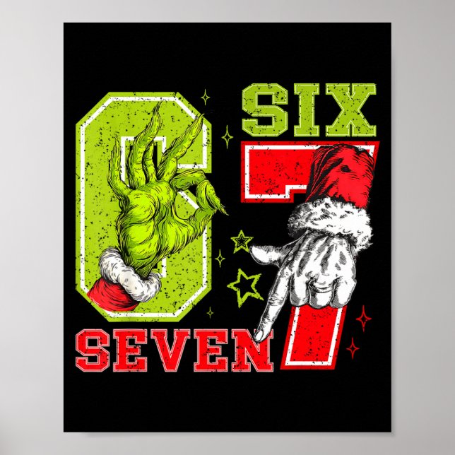 67 Christmas 6 7 Meme Pajamas Holiday Gen Alpha Sl Poster (Front)