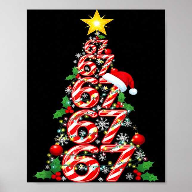 67 Christmas 6 7 Meme Pajamas Holiday Gen Alpha Sl Poster (Front)