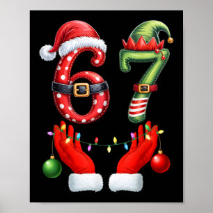 67 Christmas 6 7 Meme Pajamas Holiday Gen Alpha Sl Poster