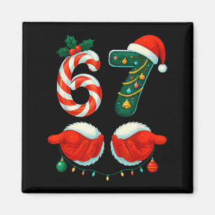 67 Christmas 6 7 Meme Pyjamas Holiday Gen Alpha Sl Magnet
