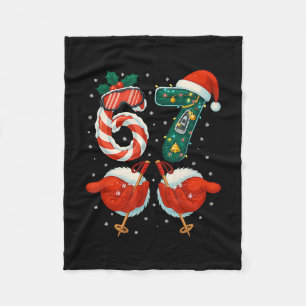 67 Christmas 6 7 Meme Ski Christmas Winter Pajamas Fleece Blanket