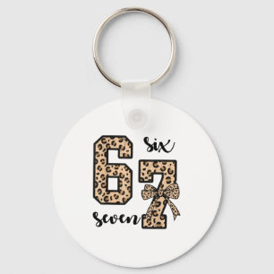 67 Christmas 6 7 Six Seven Meme 67 Leopard Cheetah Key Ring