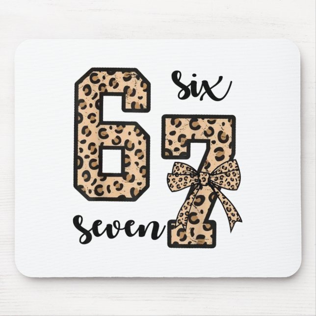 67 Christmas 6 7 Six Seven Meme 67 Leopard Cheetah Mouse Pad (Front)