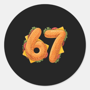 67 Christmas Burger Shirt 6 7 Meme Funny 67 Hambur Classic Round Sticker