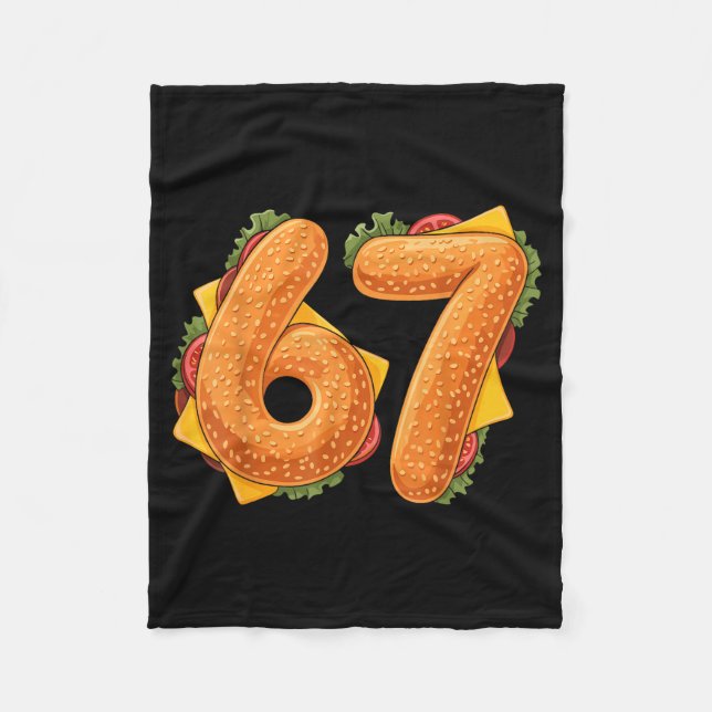 67 Christmas Burger Shirt 6 7 Meme Funny 67 Hambur Fleece Blanket (Front)