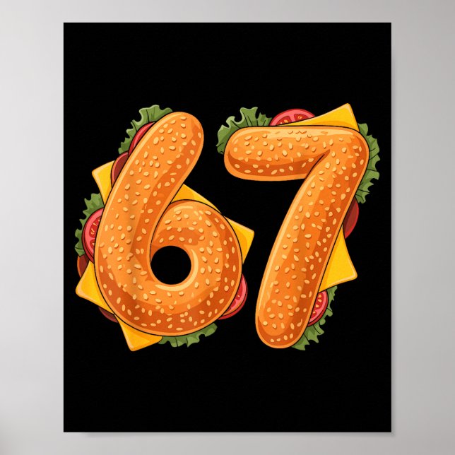 67 Christmas Burger Shirt 6 7 Meme Funny 67 Hambur Poster (Front)