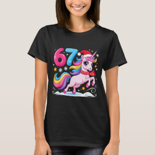 67 Christmas Cute Unicorn Six Seven Meme 6 7 Chris T-Shirt