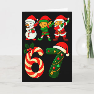 67 Christmas Dabbing Santa Elf Snowman Funny Six S Card