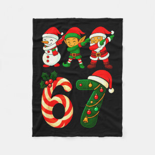 67 Christmas Dabbing Santa Elf Snowman Funny Six S Fleece Blanket