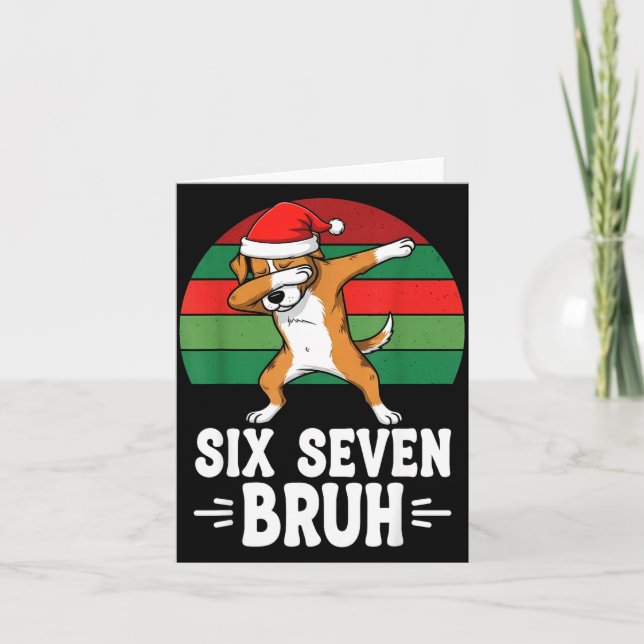 67 Christmas Funny 67 Brainrot Youth Kids Dog 67  Card (Front)