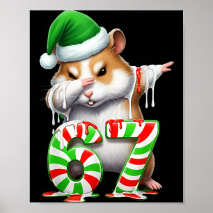 67 Christmas Funny 67 Brainrot Youth Kids Hamster Poster