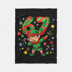 67 Christmas Funny 67 Meme Youth Kids Elf 67  Fleece Blanket