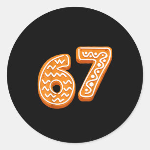 67 Christmas Funny 6 7 Gingerbread Six Seven Xmas Classic Round Sticker