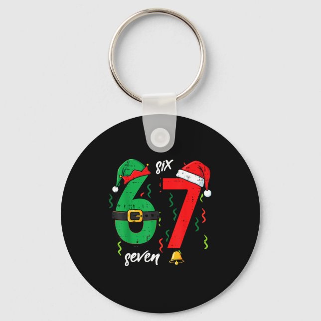 67 Christmas Funny 6 7 Meme Six Seven Xmas Boys Ki Key Ring (Front)