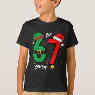 67 Christmas Funny 6 7 Meme Six Seven Xmas Boys Ki T-Shirt