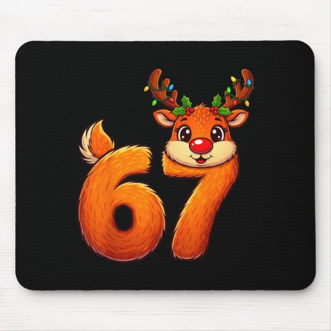 67 Christmas Funny Reindeer Bruh Meme Pajamas Wome Mouse Pad (Front)