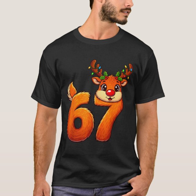 67 Christmas Funny Reindeer Bruh Meme Pajamas Wome T-Shirt (Front)