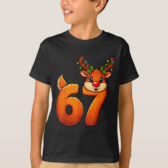 67 Christmas Funny Reindeer Bruh Meme Pajamas Wome T-Shirt (Front)
