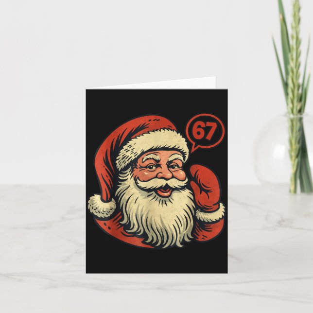 67 Christmas Funny Six Seven Meme 6_7 Shirt Santa  Card (Front)
