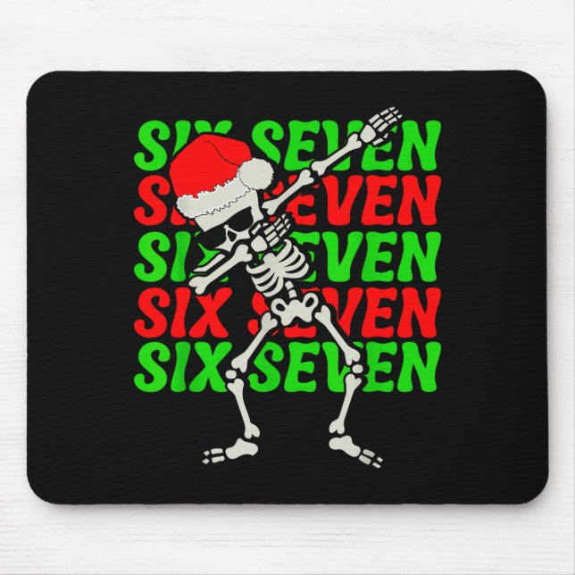67 Christmas Funny Six Seven Meme Brainrot Dabbing Mouse Pad (Front)