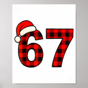 67 Christmas Funny Six Seven Meme Brainrot Plaid S Poster