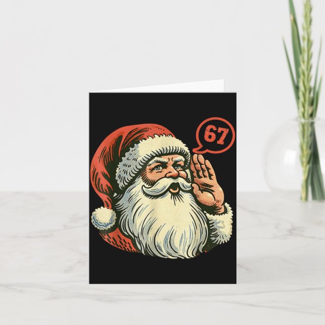 67 Christmas Funny Six Seven Meme Brainrot Santa C Card (Front)