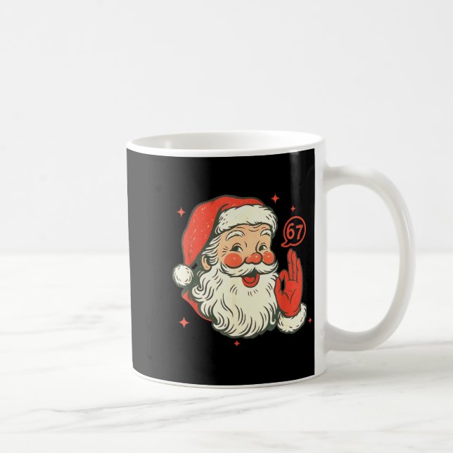 67 Christmas Funny Six Seven Meme Brainrot Santa C Coffee Mug (Right)