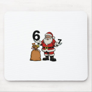 67 Christmas Funny Six Seven Meme Brainrot Santa C Mouse Pad