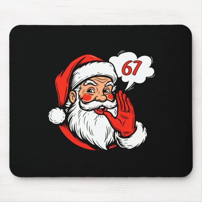 67 Christmas Funny Six Seven Meme Brainrot Santa C Mouse Pad (Front)