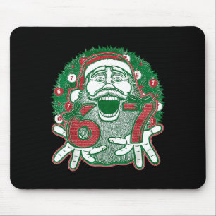 67 Christmas Funny Six Seven Meme Brainrot Santa C Mouse Pad