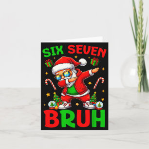 67 Christmas Funny Six Seven Meme Brainrot Santa K Card