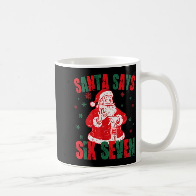 67 Christmas Funny Six Seven Meme Brainrot Santa K Coffee Mug (Right)