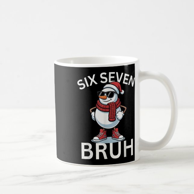 67 Christmas Funny Six Seven Meme Brainrot Snowman Coffee Mug (Right)