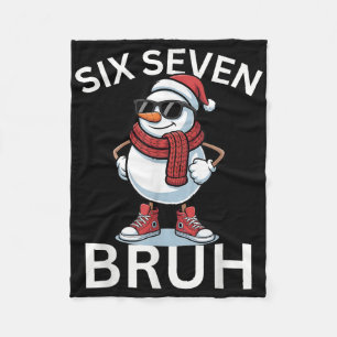67 Christmas Funny Six Seven Meme Brainrot Snowman Fleece Blanket