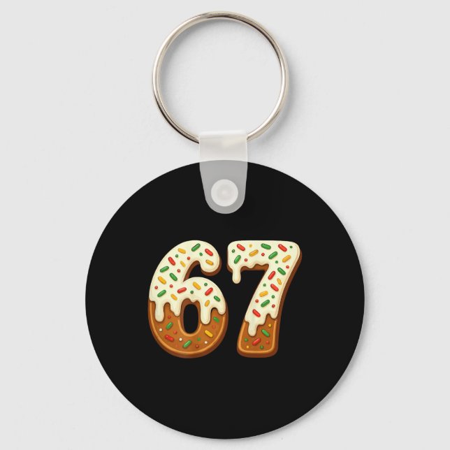 67 Christmas Holiday 6 7 Meme Gen Alpha Slang Back Key Ring (Front)