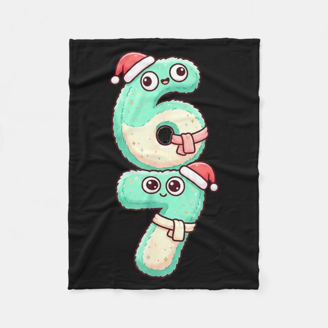 67 Christmas Kawaii Pastel Design  Fleece Blanket (Front)