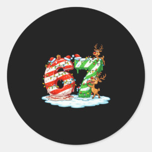 67 Christmas Meme 6 7 Numbers Six Seven Gen Z Alph Classic Round Sticker