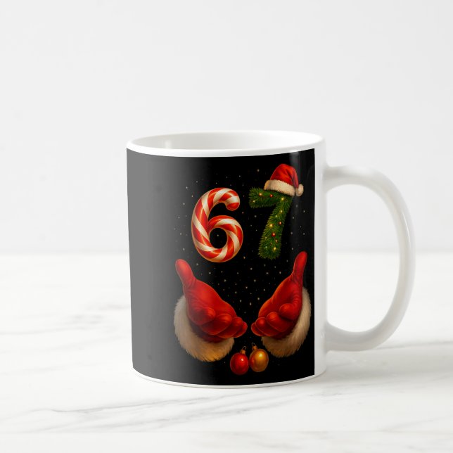 67 Christmas Meme Funny Gen Alpha Slang Holiday Hu Coffee Mug (Right)