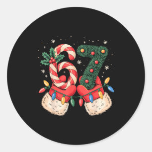 67 Christmas Meme Pajamas Holiday Gen Alpha Slang Classic Round Sticker