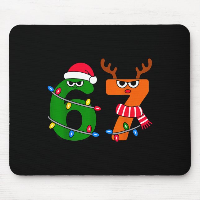 67 Christmas Meme Saying 6 7 Xmas Santa Claus  Mouse Pad (Front)