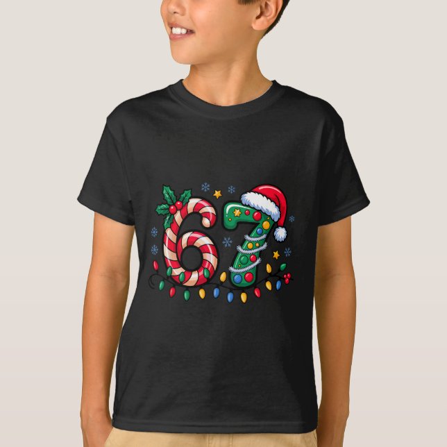 67 Christmas Meme Six Seven Xmas Funny Boys Girls  T-Shirt (Front)