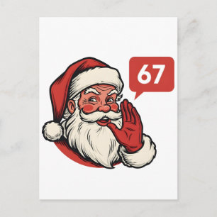67 Christmas Merry Six Seven Brainrot Santa Claus Holiday Postcard