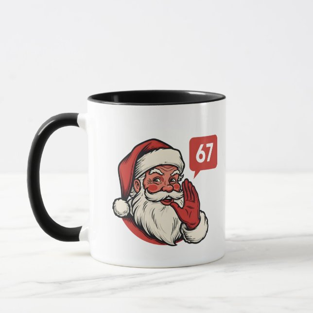 67 Christmas Merry Six Seven Brainrot Santa Claus Mug (Left)