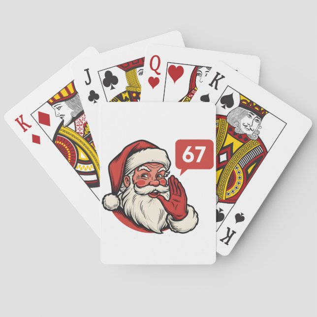 67 Christmas Merry Six Seven Brainrot Santa Claus Playing Cards (Back)
